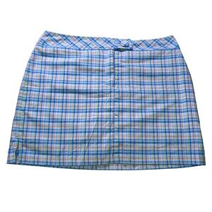 Fashion Bug Blue and White Plaid Skort with Yellow & Green Accents